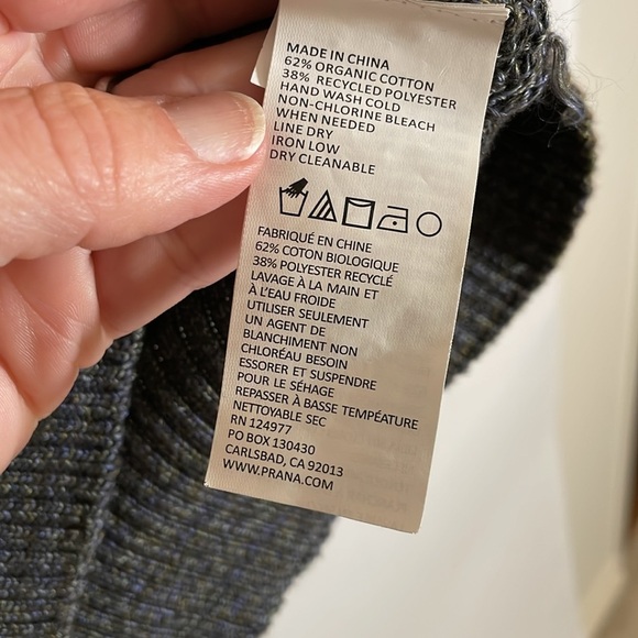 Prana Coronet Sweater, Dark Gray M #466 - Picture 12 of 14